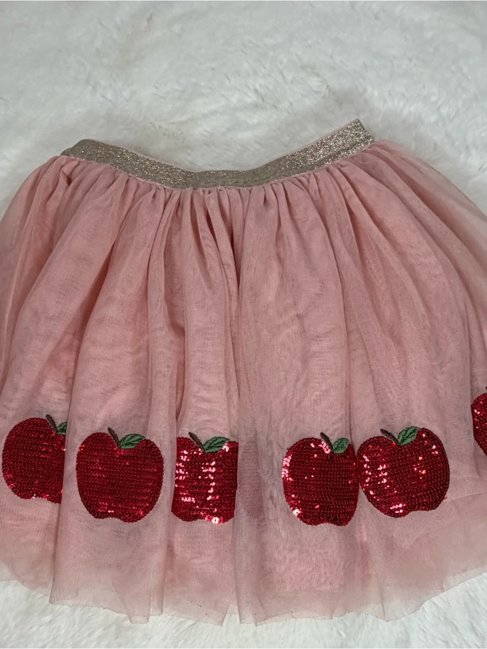 Girls Sequin Apple Tutu Skirt - Classroom Cutie - Pink Girls Size 7